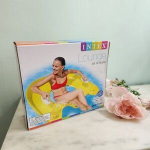 INTEX‎ Sit 'N Float Inflatable Floating Swimming Pool Lounge Chair Yellow